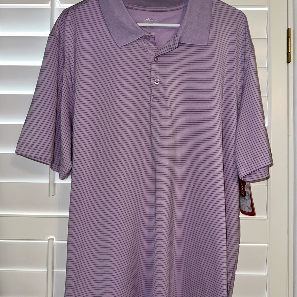 BCG Lavender Striped Polo Shirt